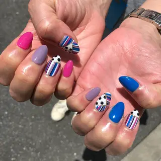 ロング カラー ヘアアレンジ キッズ ネイル マツエク・マツパ 福田 加奈のネイルデザイン