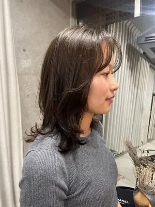 ミディアム カラー 表参道🌿赤み消し カラー/チナツのヘアスタイル
