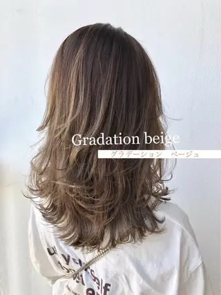 セミロング カラー 金安 かんたのヘアスタイル