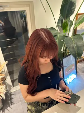 ロング カラー HANAME 原宿美容室のヘアスタイル