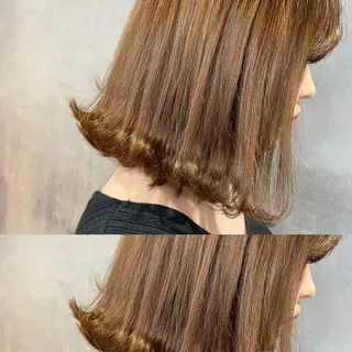ミディアム カラー ツキノキ ミナのヘアスタイル