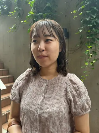ミディアム 大人可愛い♡コテ巻き パーマ🌼杉田 萌恵のヘアスタイル