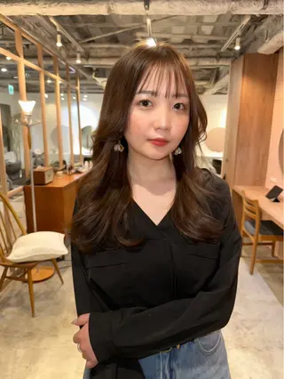 セミロング 石井希武/学芸大学/ パーマ/縮毛矯正のヘアスタイル