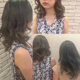 ミディアム セミロング ロング カラー パーマ ハイトーン×髪質改善 KENTAのヘアスタイル