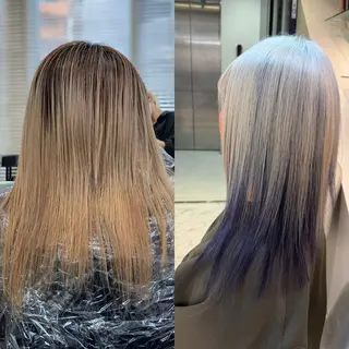 ミディアム youres hair 新宿3丁目店所属・🍫ハイトーン✖︎ 髪質改善🍫柴田のヘアスタイル