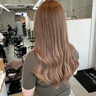 セミロング カラー Lull1人美容室 バレイヤージュのヘアスタイル