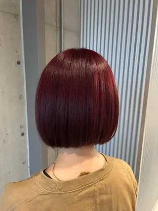 ミディアム カラー ヘアアレンジ ボブ×艶カラー 特化・リクト💥のヘアスタイル