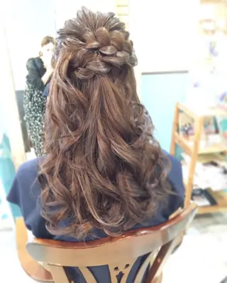 セミロング ヘアアレンジ 早朝✨ヘアセット 着付け/清水玲歌のヘアスタイル