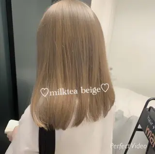 ミディアム カラー ブリーチなし Wカラー🩷星野翔太のヘアスタイル