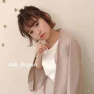 ミディアム カラー ヘアアレンジ 市川 千夏のヘアスタイル
