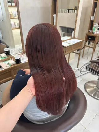 ロング カラー ブリーチなしカラー/ 暖色カラー/艶カラーのヘアスタイル
