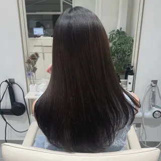 ロング パーマ 艶くすみカラー ‎/縮毛/川添桃花‎のヘアスタイル