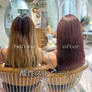 ミディアム ダメージレス縮毛矯正 髪質改善【美冴】のヘアスタイル