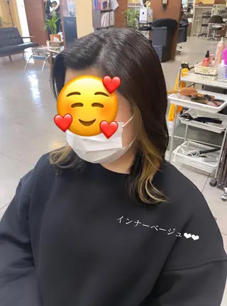 ミディアム カラー ヘアアレンジ 川上 麻梨阿のヘアスタイル