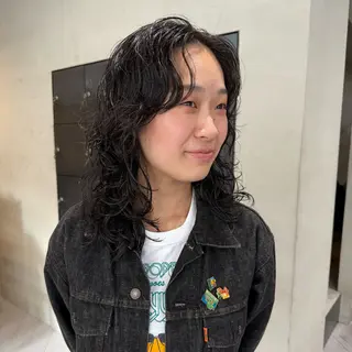 セミロング パーマ レイヤー/グレージュ /ブリーチなし/ひなのヘアスタイル