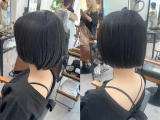 ミディアム カラー パーマ ヘアアレンジ メンズ キッズ ネイル マツエク・マツパ アイブロウ レイヤーカット／顔周 りカット/縮毛矯正のヘアスタイル