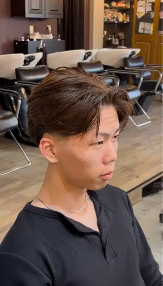 ショート カラー パーマ メンズ 海外風メンズ🇺🇸 💈N.Yuto💈のヘアスタイル