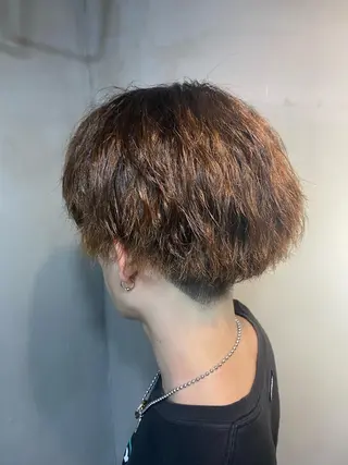 ミディアム パーマ メンズ 寳泉 章弘のヘアスタイル