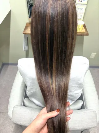 ロング 髪質改善カラー&TR 縮毛矯正/弱酸性矯正のヘアスタイル