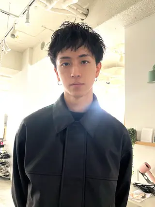 ショート メンズ センターパート職人 柏/メンズ/ ハルキのヘアスタイル