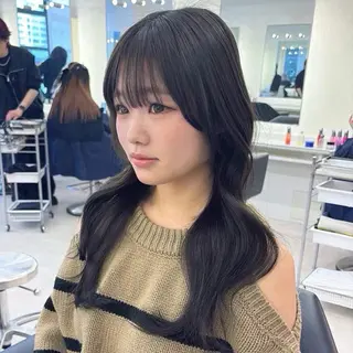 ロング カラー ParveMix 楠本結菜のヘアスタイル