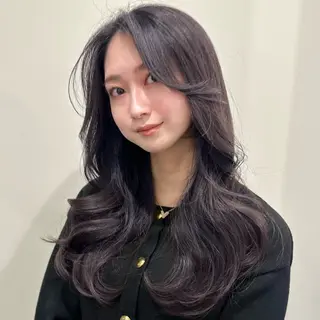 ロング 🌹ハッシュカット、 レイヤー韓国ヘア🌹のヘアスタイル