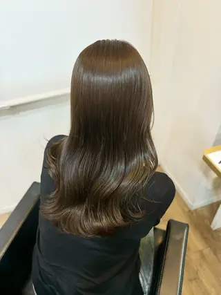 セミロング カラー ブリーチなしベージュ 特化 松村 茶屋町のヘアスタイル