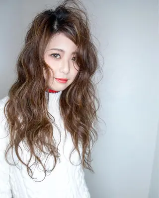 ロング カラー パーマ ヘアアレンジ 高瀬 信幸のヘアスタイル