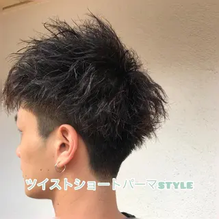 ショート カラー パーマ メンズ ニュアンスパーマ/ レイヤー/茶屋町のヘアスタイル