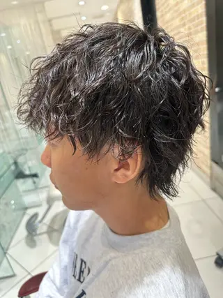 ミディアム パーマ メンズ 💈メンズ特化 美容師サキ💈のヘアスタイル