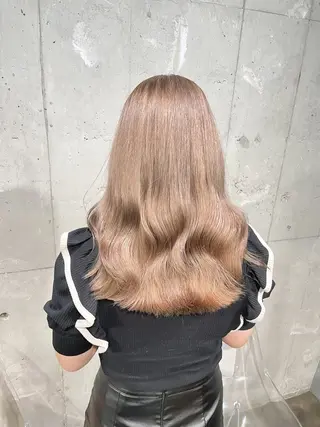 セミロング カラー 【縮毛矯正ブリーチ】 MANATO🌈のヘアスタイル