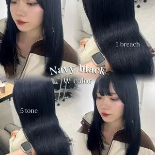 ロング カラー 暗髪🩶ラベンダー/ ブルー/ユウナ🤍のヘアスタイル