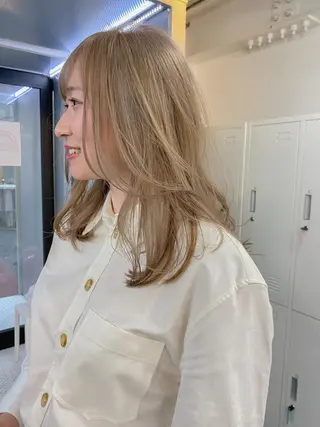 セミロング カラー 海外デザイン🇺🇸 石渡諒太のヘアスタイル