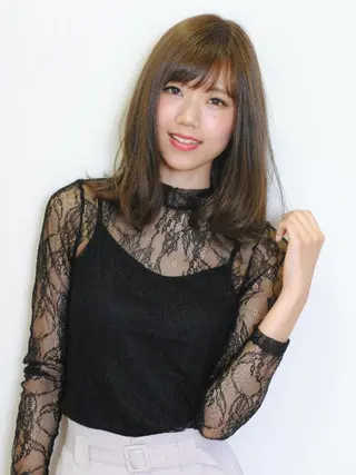 ミディアム カラー ✨ブリーチなし透明感 カラー✨ゆりかのヘアスタイル
