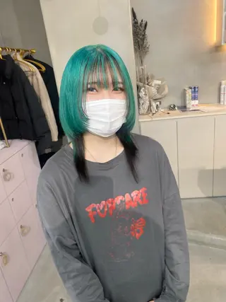ミディアム カラー 前橋 姫奈のヘアスタイル