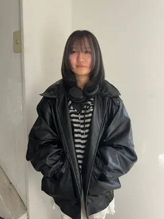 ミディアム カラー 松本 雪愛のヘアスタイル