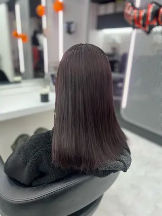 セミロング カラー 💖似合わせカラー レイヤー💖縮毛矯正のヘアスタイル