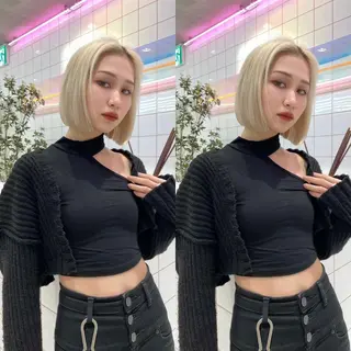 ショート カラー ハイトーン/水素 honoka🌺のヘアスタイル