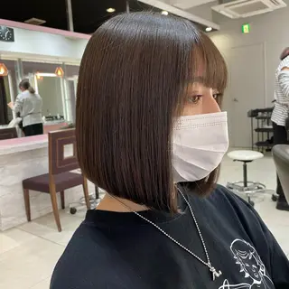 ショート カラー ボブ×艶髪｜ 艶カラー🩶石橋怜大のヘアスタイル