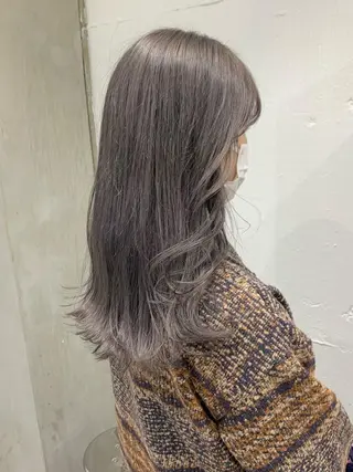 セミロング カラー ヘアアレンジ 憧れの艶ハイトーンへ 🌙サイダサキのヘアスタイル