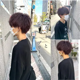 ショート カラー メンズ 美髪矯正・レイヤー 倉友哉のヘアスタイル
