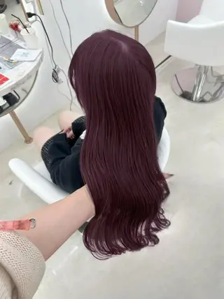 ロング カラー shu ラベンダー/ピンクのヘアスタイル