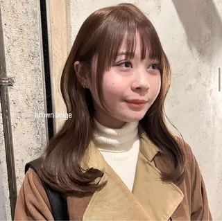 セミロング カラー パーマ ヘアアレンジ 前川 朋香のヘアスタイル