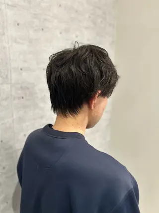 ショート メンズ メンズハイライト × perm Runoのヘアスタイル