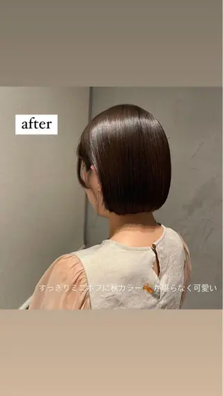 ショート カラー パーマ ヘアアレンジ 高井瑠華🌼 ストカールカット特化のヘアスタイル