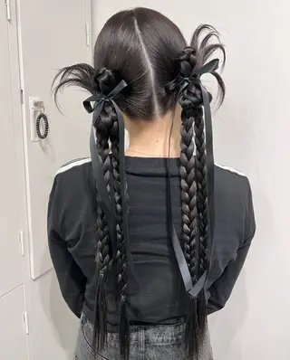 ロング カラー ヘアアレンジ ✨カチモリ✨レイヤー 韓国ヘア🇰🇷ゆいのヘアスタイル
