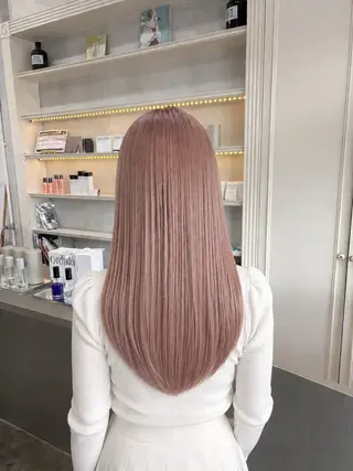 ロング カラー 髪質改善×ハイトーン レイヤー天神美容室のヘアスタイル