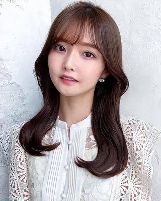 セミロング カラー 顔周り/くびれヘア 韓国ヘア💕風間るなのヘアスタイル