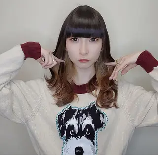 ミディアム 羽エクステ/ブリーチ 🎱KENJI🎱のヘアスタイル