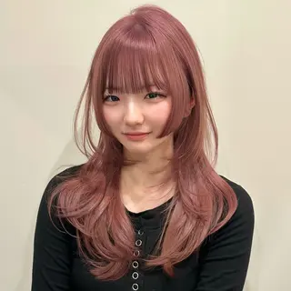 セミロング 🌹ハッシュカット、 レイヤー韓国ヘア🌹のヘアスタイル